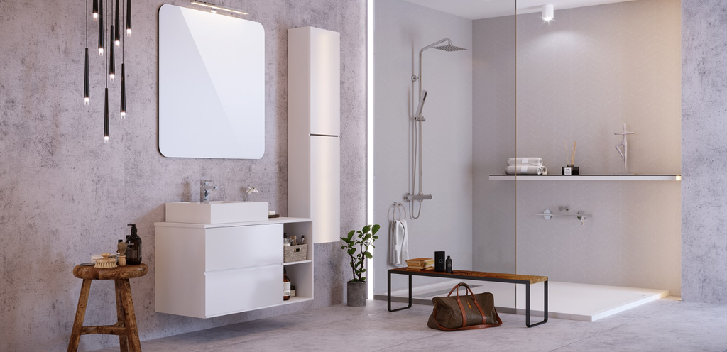 PANNEAU MURAL - 244x120x0,4 cm - CHEVRON-BIANCO