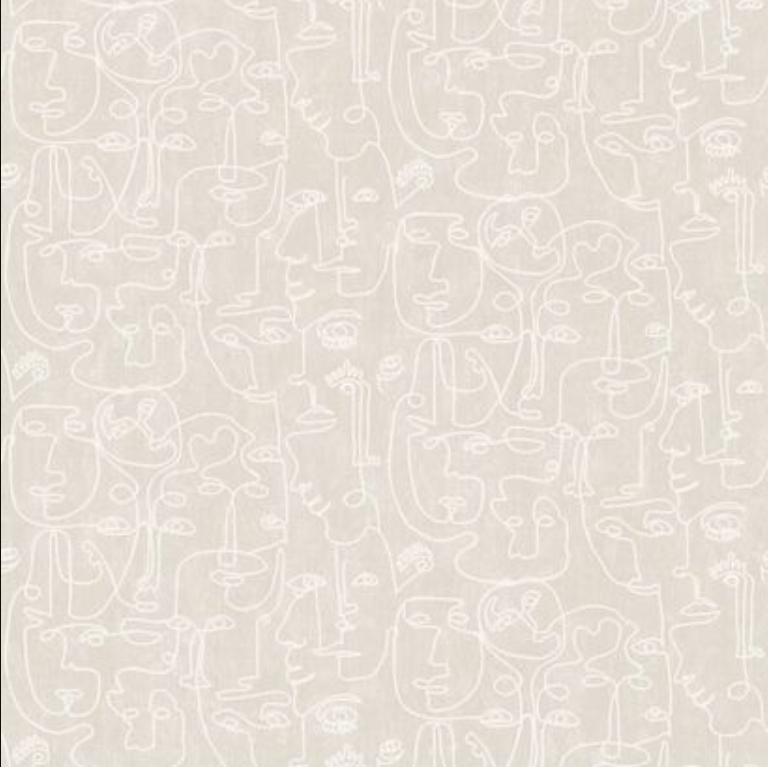 Papier peint - All Over Face - 53 cm x 10,05 m - BEIGE