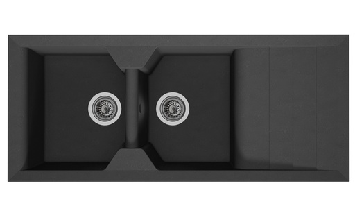 [EEBG116B04A] EVIER à encastrer VICTORIA-MMC 2 BACS - gris titane