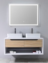 MEUBLE SALLE DE BAIN DOUBLE VASQUE AVEC MIROIR LED - ARUFU-120