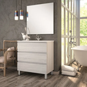 MEUBLE SALLE DE BAIN + VASQUE + MIROIR + PIEDS - CORFU-80CM - ARTICO
