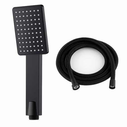 Pommeau de douche carré + flexible BARCO