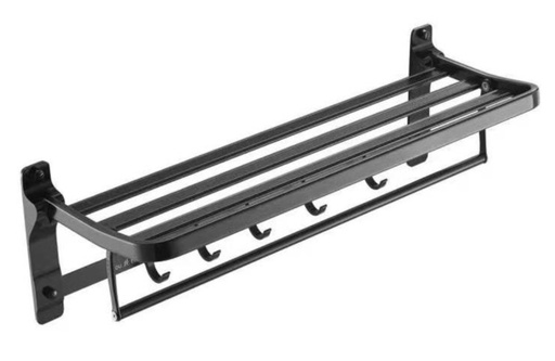 [FH-84208] PORTE SERVIETTE EN BARRE ET CROCHET noir SIRI